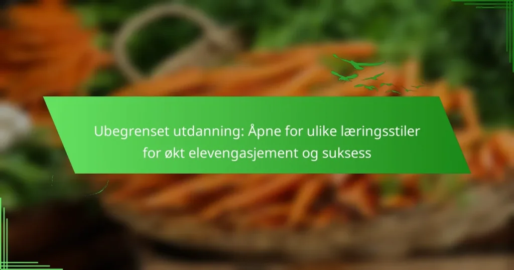 Ubegrenset utdanning: Åpne for ulike læringsstiler for økt elevengasjement og suksess