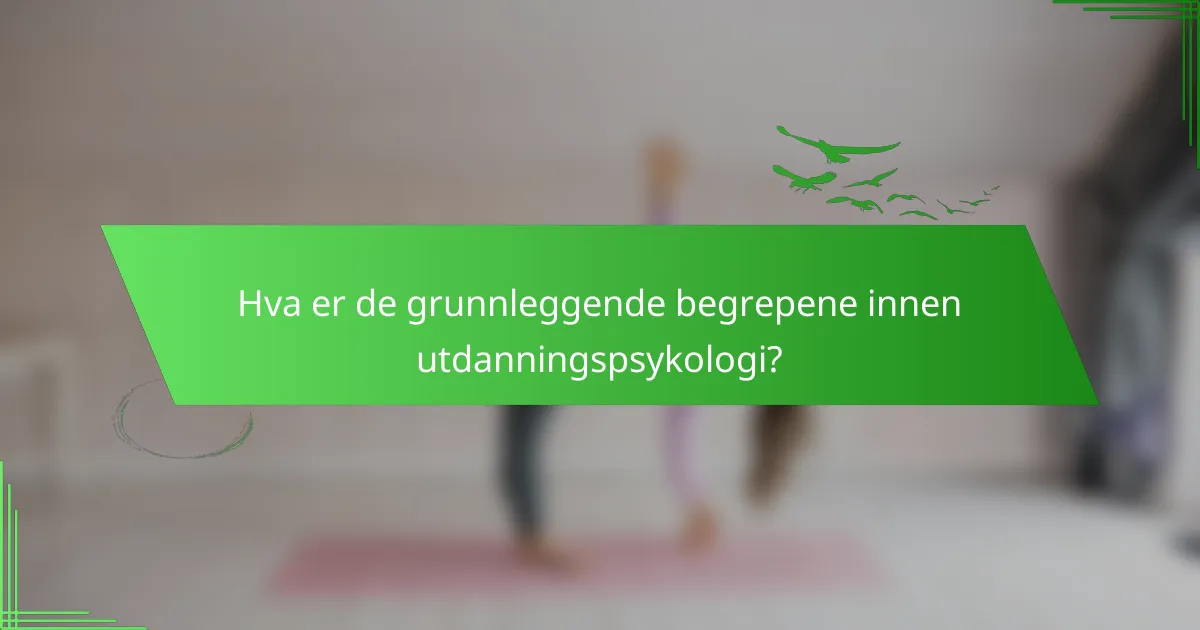 Hva er de grunnleggende begrepene innen utdanningspsykologi?