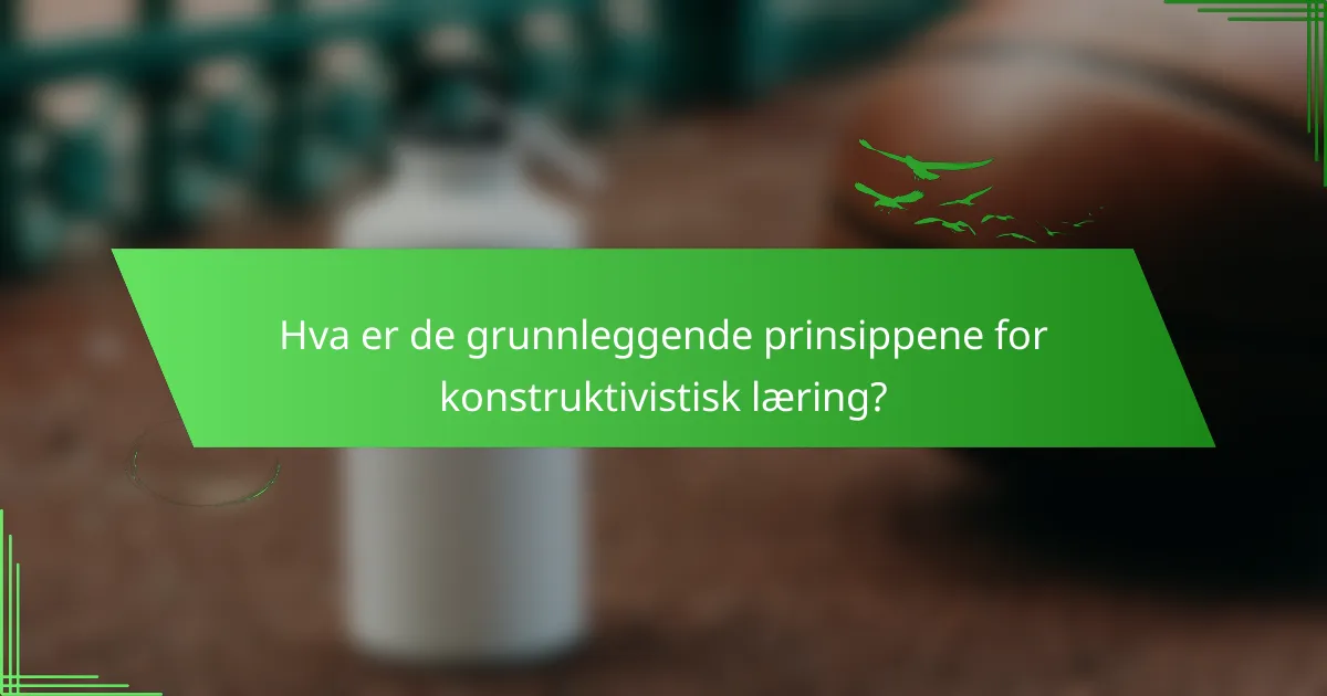 Hva er de grunnleggende prinsippene for konstruktivistisk læring?