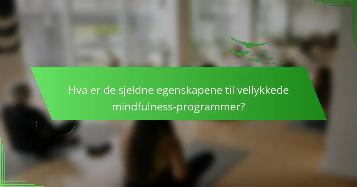 Hva er de sjeldne egenskapene til vellykkede mindfulness-programmer?