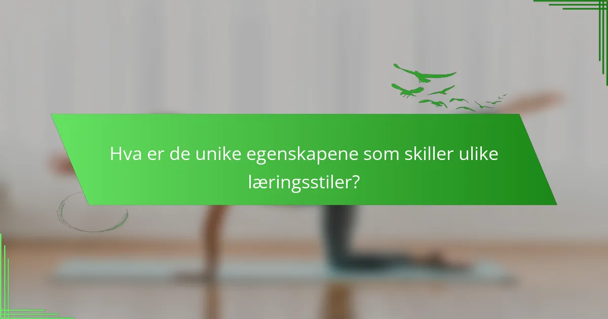 Hva er de unike egenskapene som skiller ulike læringsstiler?