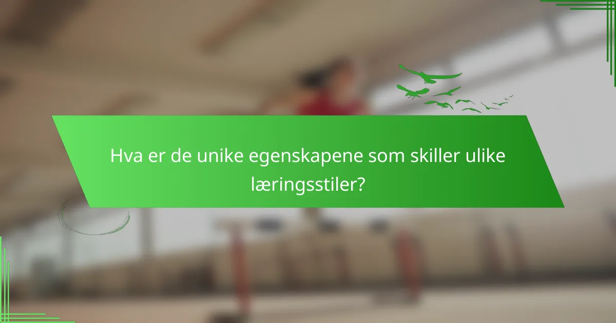 Hva er de unike egenskapene som skiller ulike læringsstiler?