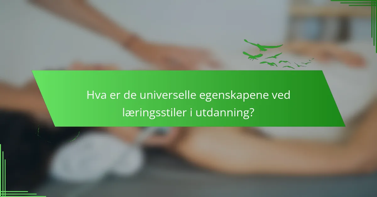 Hva er de universelle egenskapene ved læringsstiler i utdanning?
