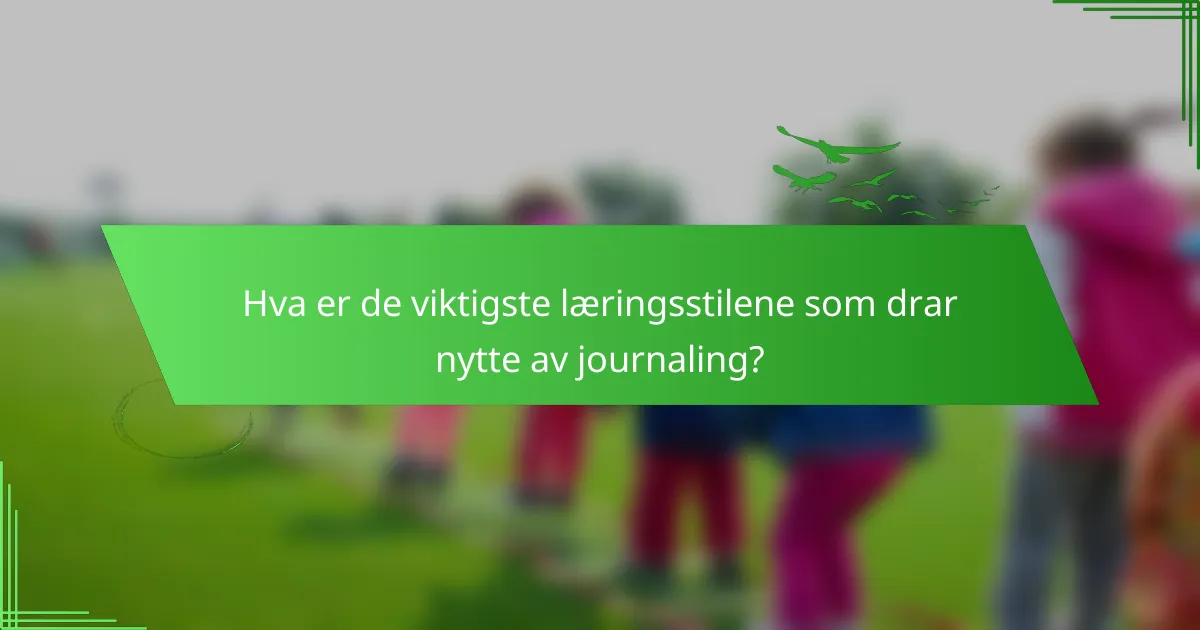 Hva er de viktigste læringsstilene som drar nytte av journaling?