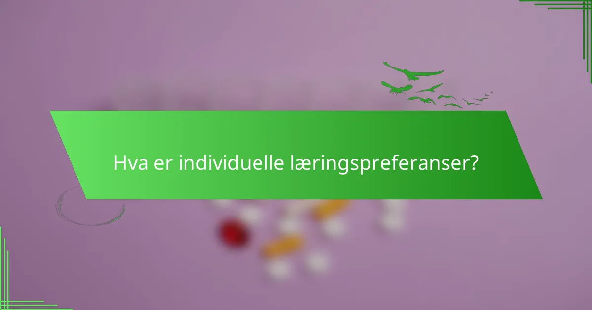 Hva er individuelle læringspreferanser?