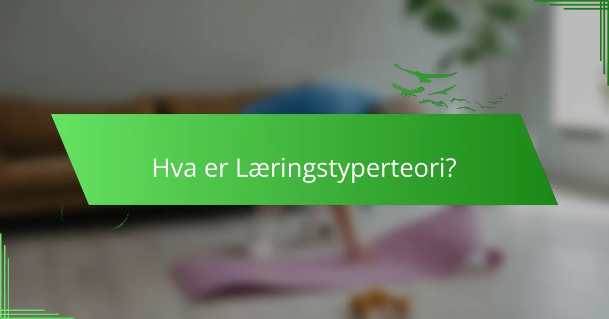 Hva er Læringstyperteori?