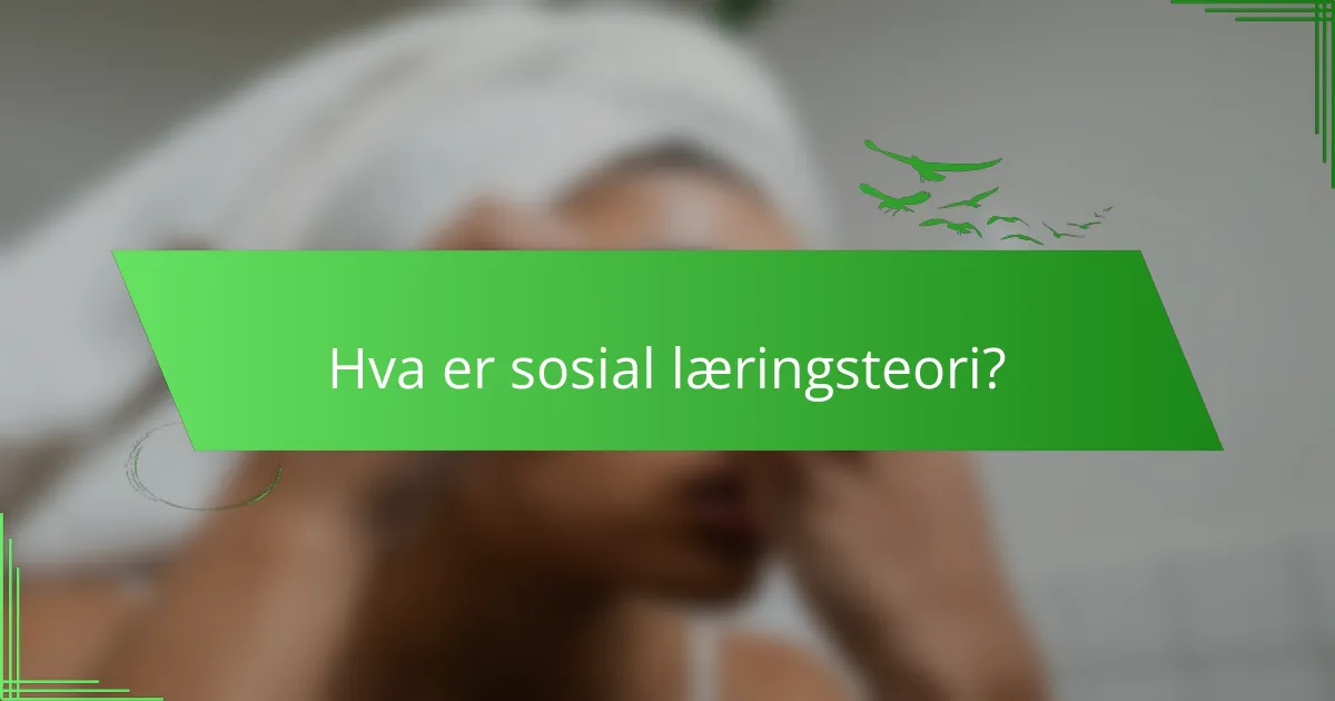 Hva er sosial læringsteori?