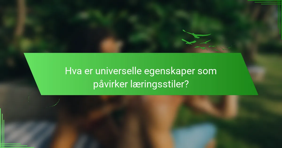 Hva er universelle egenskaper som påvirker læringsstiler?