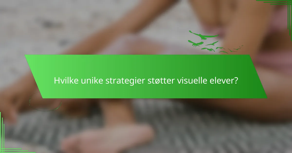 Hvilke unike strategier støtter visuelle elever?