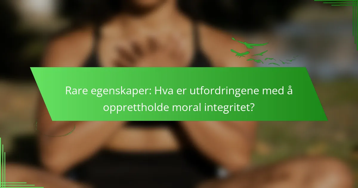 Rare egenskaper: Hva er utfordringene med å opprettholde moral integritet?